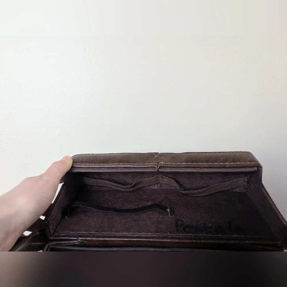 VINTAGE Polaroid SX-70 Leather System Case, Dark Brown Leather